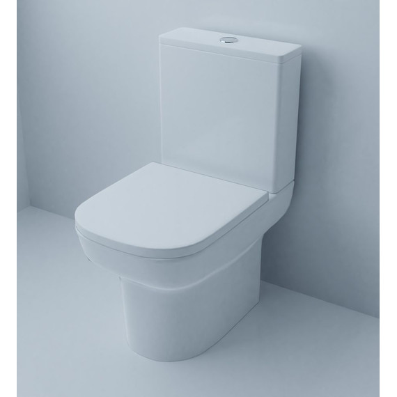 Унитаз-компакт безободковый Azario Alba AZ-8323 с крышкой дюропласт - фото 2