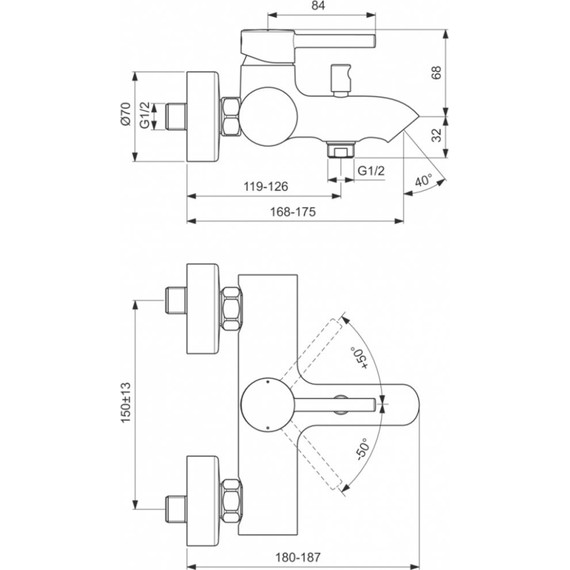 Смеситель для ванны Ideal Standard Ceraline BC199AA - фото 7