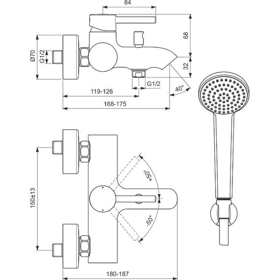 Смеситель для ванны Ideal Standard Ceraline BC270AA - фото 10