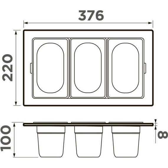 Контейнер для кухонной мойки Omoikiri DC-04-3 IN 4999087 - фото 2