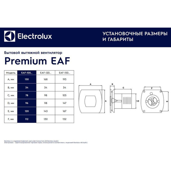 Вентилятор вытяжной Electrolux Premium EAF-100 - фото 6