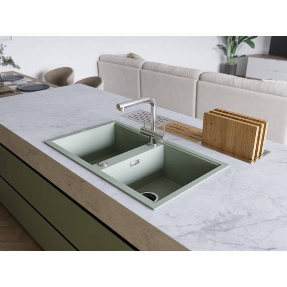 Кухонная мойка Omoikiri Kitagawa 86-2 WG 4993731, wind green, Цвет производителя: wind green - фото 2