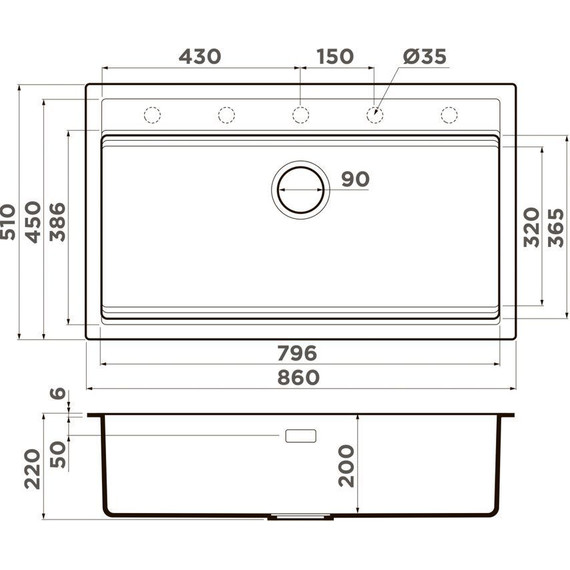Кухонная мойка Omoikiri Kitagawa 86-LB AZ 4993026, azur blue матовый, Цвет производителя: azur blue матовый - фото 2