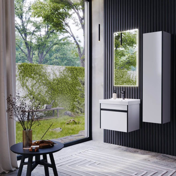 Тумба подвесная с раковиной Aqwella Urban 60 см URB0106W, белый глянцевый, Цвет фасада: белый - фото 6