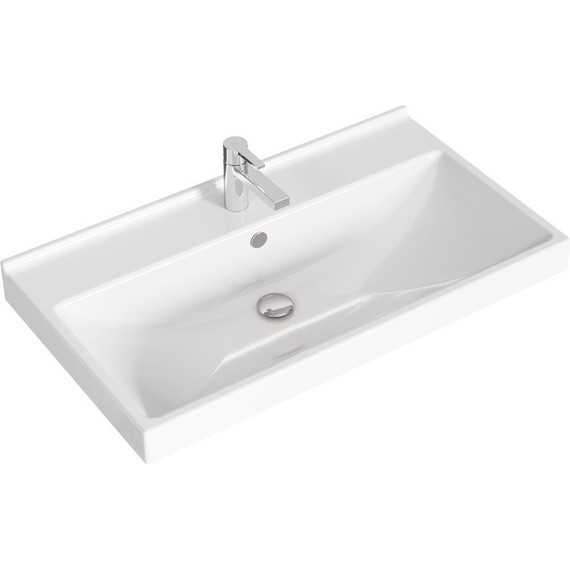 Тумба подвесная с раковиной Aqwella Urban 80 см URB0108DD, дуб давос, Цвет фасада: светлое дерево - фото 6