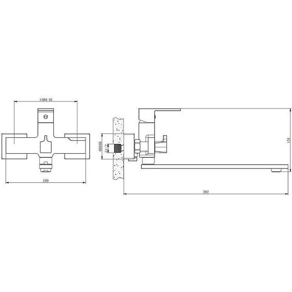 Смеситель для ванны Belz B22613-3, графит, Цвет производителя: оружейная сталь - фото 3