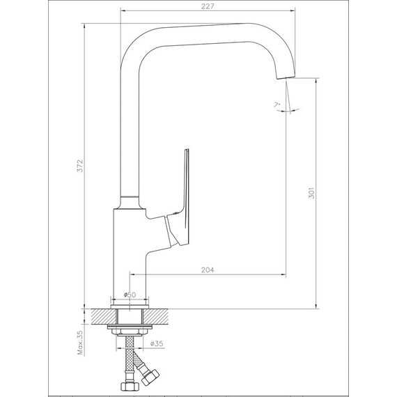 Смеситель для кухни Belz B70533-7, чёрный - фото 2