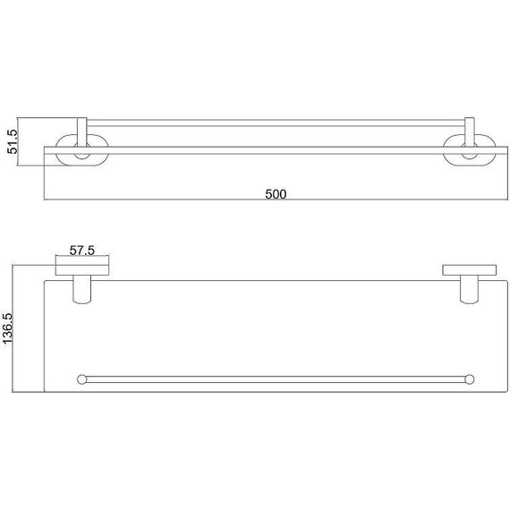 Cтеклянная полка Belz 50 см B90007 - фото 2