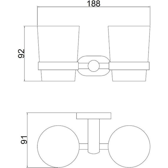 Двойной стакан для зубных щеток Belz B90008 - фото 2