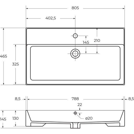 Тумба подвесная с раковиной Cezares MOLVENO 46-80-2C-SO-LG 80 см (раковина CZR-MIL-80-LVB), Legno Grigio - фото 11