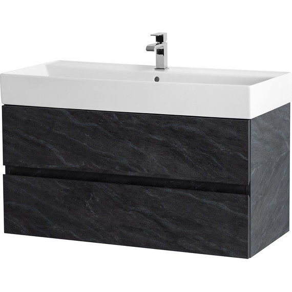 Тумба подвесная с раковиной Cezares MOLVENO 46-100-2C-SO-ANTR 100 см (раковина CZR-MIL-100-LVB), Antracite - фото 3