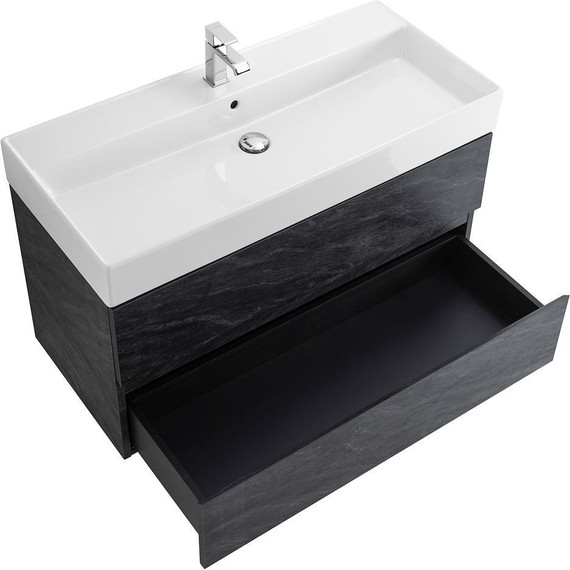 Тумба подвесная с раковиной Cezares MOLVENO 46-100-2C-SO-ANTR 100 см (раковина CZR-MIL-100-LVB), Antracite - фото 4