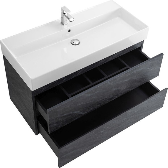 Тумба подвесная с раковиной Cezares MOLVENO 46-100-2C-SO-ANTR 100 см (раковина CZR-MIL-100-LVB), Antracite - фото 6