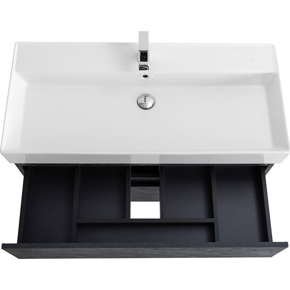 Тумба подвесная с раковиной Cezares MOLVENO 46-100-2C-SO-ANTR 100 см (раковина CZR-MIL-100-LVB), Antracite - фото 8