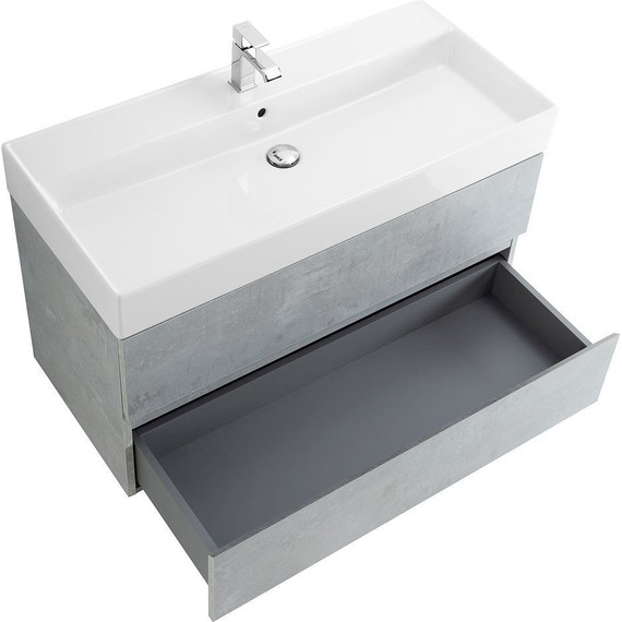 Тумба подвесная с раковиной Cezares MOLVENO 46-100-2C-SO-BET 100 см (раковина CZR-MIL-100-LVB), Beton - фото 3