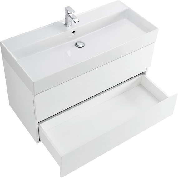 Тумба подвесная с раковиной Cezares MOLVENO 46-100-2C-SO-BG 100 см (раковина CZR-MIL-100-LVB), Bianco Ghiaccio - фото 4