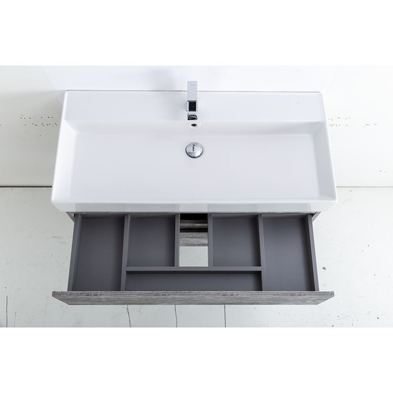 Тумба подвесная с раковиной Cezares MOLVENO 46-100-2C-SO-LG 100 см (раковина CZR-MIL-100-LVB), Legno Grigio - фото 7