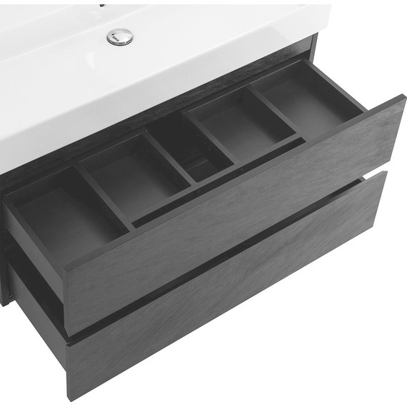 Тумба подвесная с раковиной Cezares MOLVENO 46-100-2C-SO-NR 100 см (раковина CZR-MIL-100-LVB), Nero - фото 6