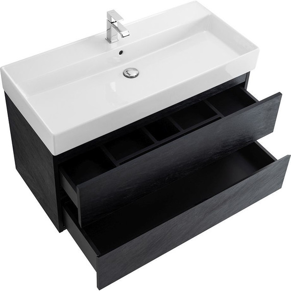 Тумба подвесная с раковиной Cezares MOLVENO 46-120-2C-SO-NR 120 см (раковина CZR-MIL-120-LVB), Nero - фото 5