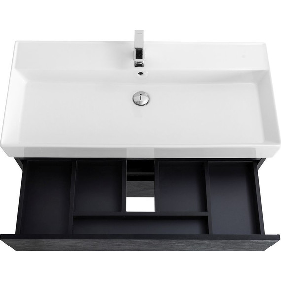 Тумба подвесная с раковиной Cezares MOLVENO 46-120-2C-SO-NR 120 см (раковина CZR-MIL-120-LVB), Nero - фото 7