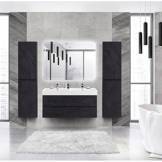 Тумба подвесная с раковиной Cezares MOLVENO 46-120-2C-SO-2-NR 120 см (раковина CZR-MIL-120-2-LVB), Nero - фото 2