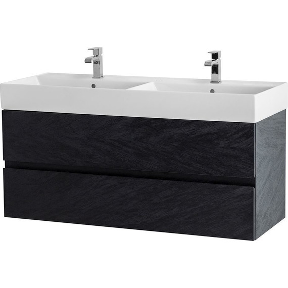 Тумба подвесная с раковиной Cezares MOLVENO 46-120-2C-SO-2-NR 120 см (раковина CZR-MIL-120-2-LVB), Nero - фото 3