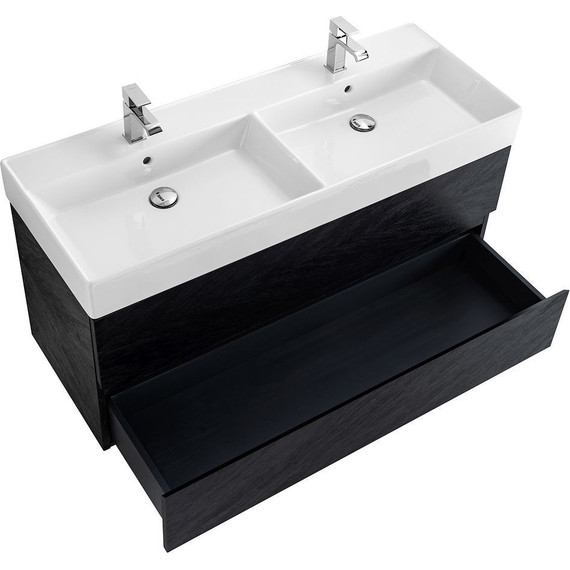 Тумба подвесная с раковиной Cezares MOLVENO 46-120-2C-SO-2-NR 120 см (раковина CZR-MIL-120-2-LVB), Nero - фото 4