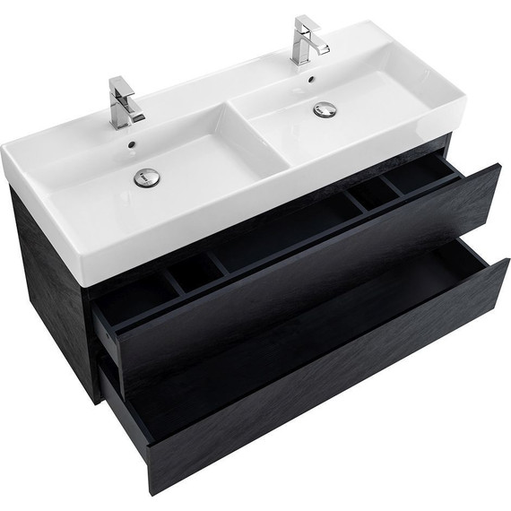 Тумба подвесная с раковиной Cezares MOLVENO 46-120-2C-SO-2-NR 120 см (раковина CZR-MIL-120-2-LVB), Nero - фото 7