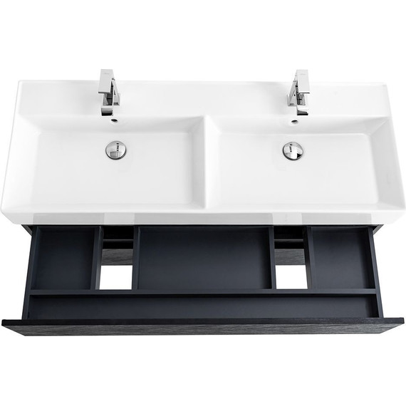 Тумба подвесная с раковиной Cezares MOLVENO 46-120-2C-SO-2-NR 120 см (раковина CZR-MIL-120-2-LVB), Nero - фото 9