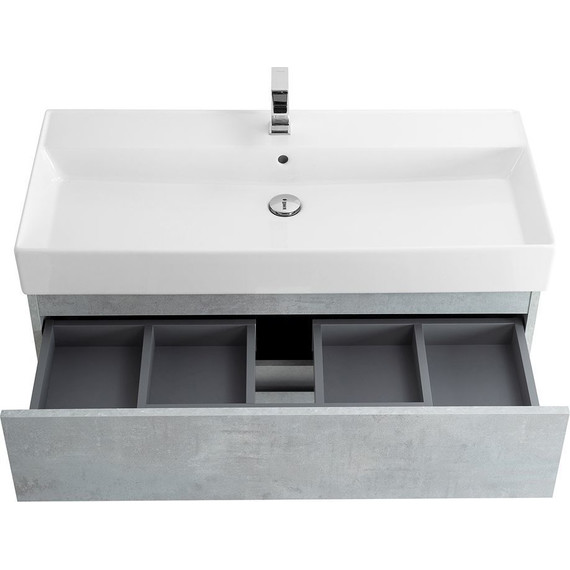 Тумба подвесная с раковиной Cezares MOLVENO 46-80-2C-SO-BET 80 см (раковина CZR-MIL-80-LVB), Beton - фото 4