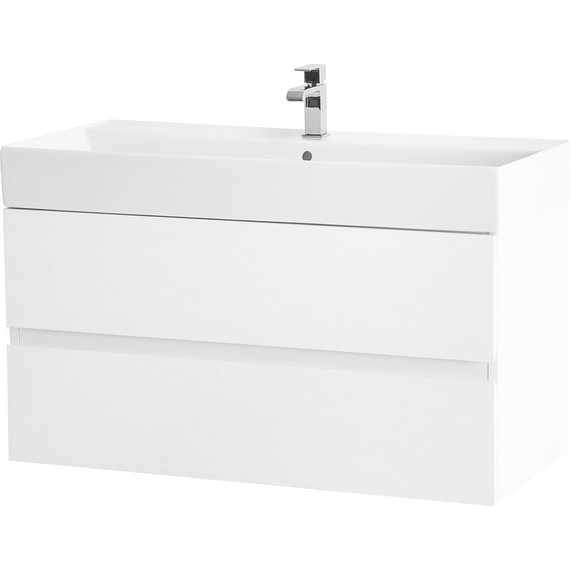 Тумба подвесная с раковиной Cezares MOLVENO 46-80-2C-SO-BG 80 см (раковина CZR-MIL-80-LVB), Bianco Ghiaccio - фото 2