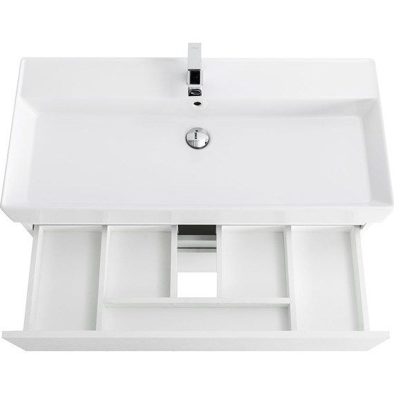 Тумба подвесная с раковиной Cezares MOLVENO 46-80-2C-SO-BG 80 см (раковина CZR-MIL-80-LVB), Bianco Ghiaccio - фото 7