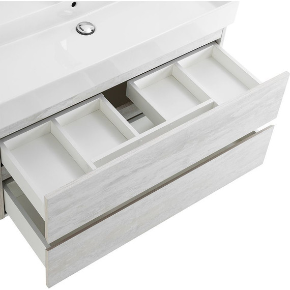 Тумба подвесная с раковиной Cezares MOLVENO 46-80-2C-SO-LB 80 см (раковина CZR-MIL-80-LVB), Legno Bianco - фото 6