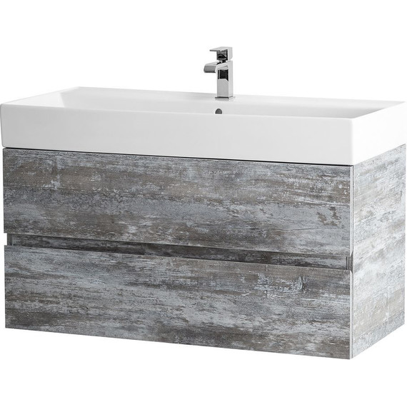 Тумба подвесная с раковиной Cezares MOLVENO 46-80-2C-SO-LG 80 см (раковина CZR-MIL-80-LVB), Legno Grigio - фото 2