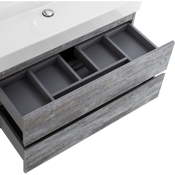 Тумба подвесная с раковиной Cezares MOLVENO 46-80-2C-SO-LG 80 см (раковина CZR-MIL-80-LVB), Legno Grigio - фото 6