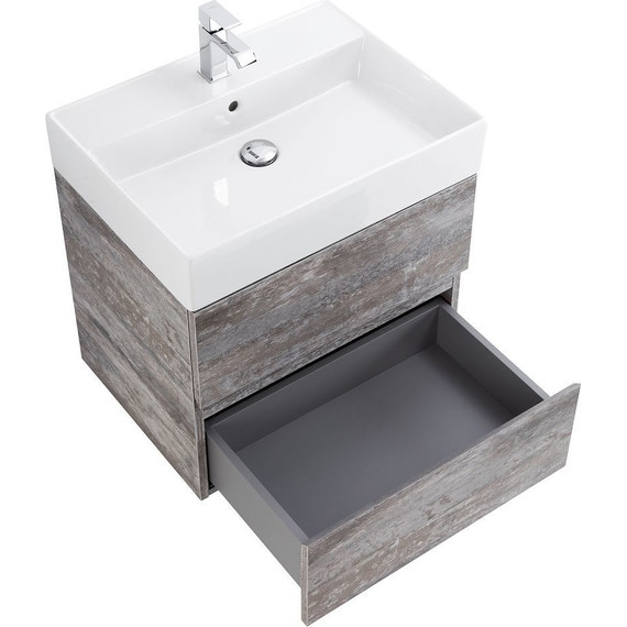 Тумба подвесная с раковиной Cezares MOLVENO 46-60-2C-SO-LG 60 см, Legno Grigio - фото 4