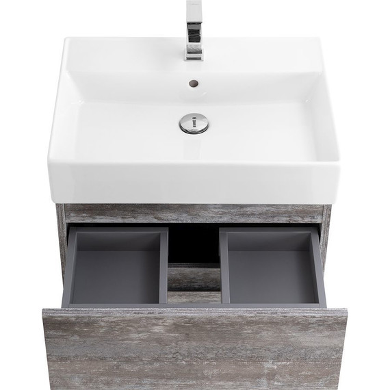 Тумба подвесная с раковиной Cezares MOLVENO 46-60-2C-SO-LG 60 см, Legno Grigio - фото 5