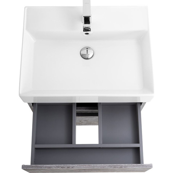 Тумба подвесная с раковиной Cezares MOLVENO 46-60-2C-SO-LG 60 см, Legno Grigio - фото 8