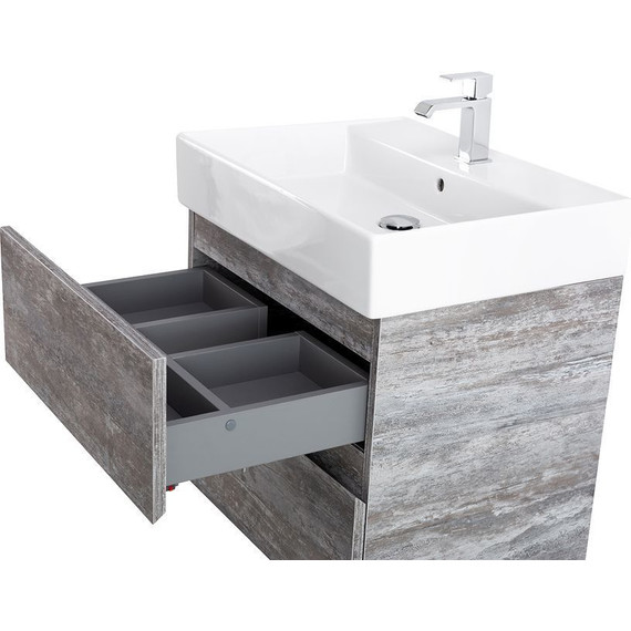 Тумба подвесная с раковиной Cezares MOLVENO 46-60-2C-SO-LG 60 см, Legno Grigio - фото 9