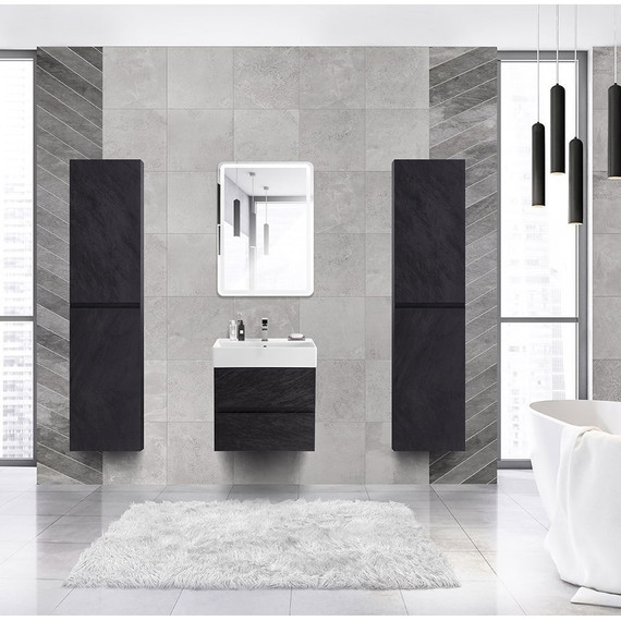 Тумба подвесная с раковиной Cezares MOLVENO 46-60-2C-SO-NR 60 см, Nero - фото 2