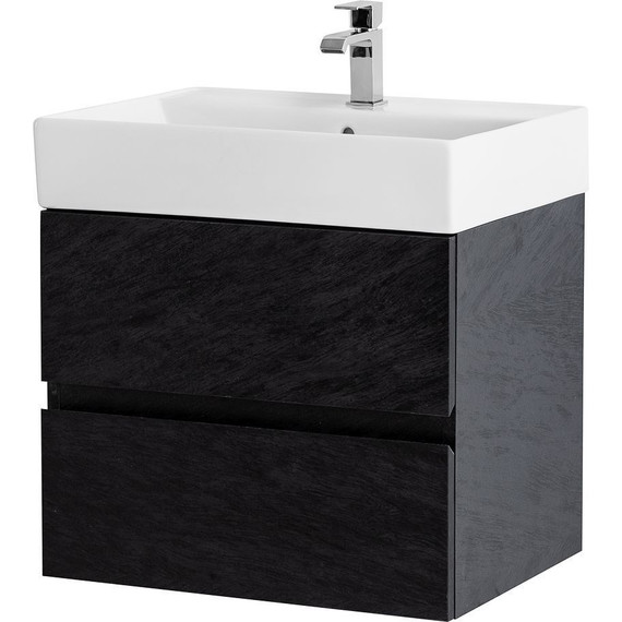 Тумба подвесная с раковиной Cezares MOLVENO 46-60-2C-SO-NR 60 см, Nero - фото 3