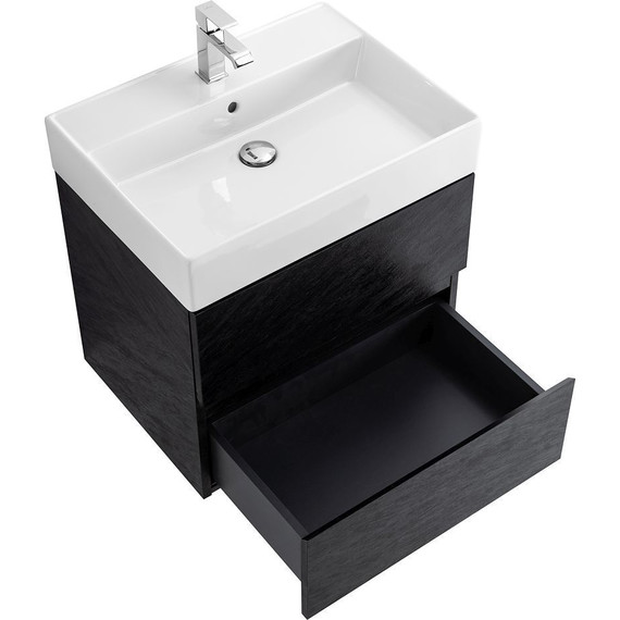 Тумба подвесная с раковиной Cezares MOLVENO 46-60-2C-SO-NR 60 см, Nero - фото 4