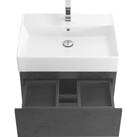 Тумба подвесная с раковиной Cezares MOLVENO 46-60-2C-SO-NR 60 см, Nero - фото 5