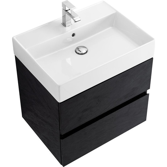 Тумба подвесная с раковиной Cezares MOLVENO 46-60-2C-SO-NR 60 см, Nero - фото 6