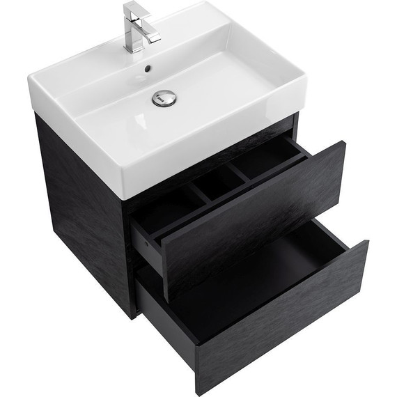 Тумба подвесная с раковиной Cezares MOLVENO 46-60-2C-SO-NR 60 см, Nero - фото 7