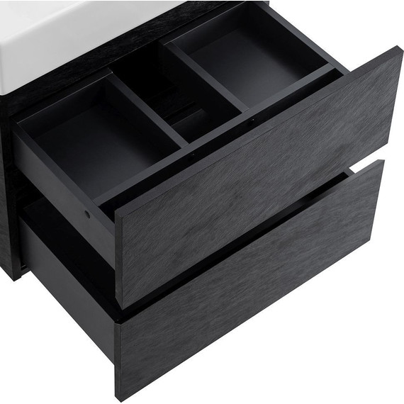 Тумба подвесная с раковиной Cezares MOLVENO 46-60-2C-SO-NR 60 см, Nero - фото 8