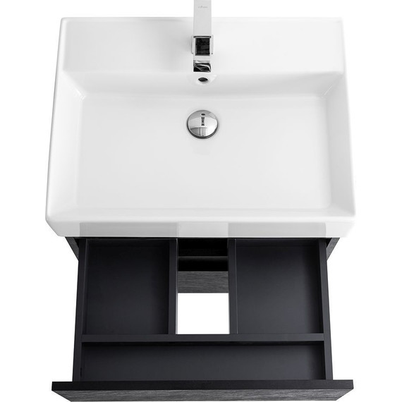 Тумба подвесная с раковиной Cezares MOLVENO 46-60-2C-SO-NR 60 см, Nero - фото 9