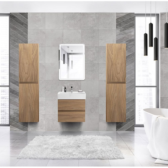 Тумба подвесная с раковиной Cezares MOLVENO 46-60-2C-SO-NC 60 см, Noce Chiaro - фото 3