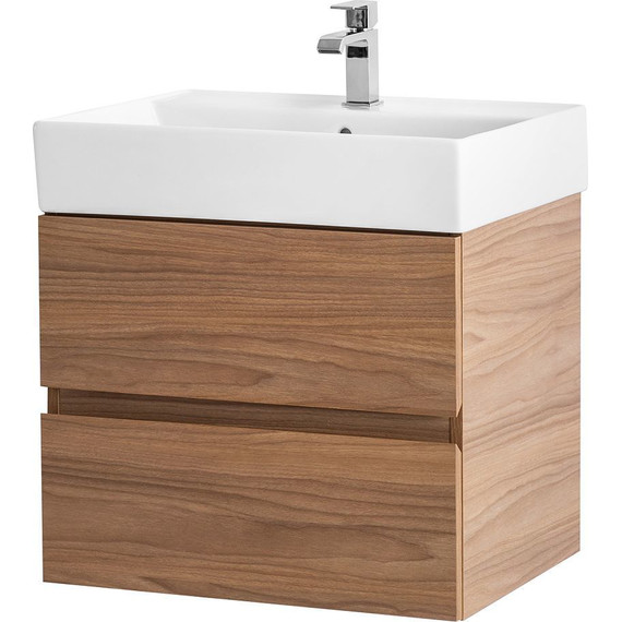 Тумба подвесная с раковиной Cezares MOLVENO 46-60-2C-SO-NC 60 см, Noce Chiaro - фото 4