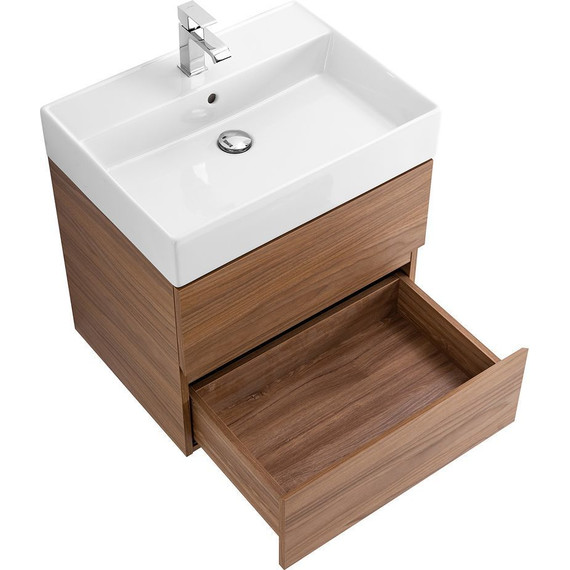 Тумба подвесная с раковиной Cezares MOLVENO 46-60-2C-SO-NC 60 см, Noce Chiaro - фото 5